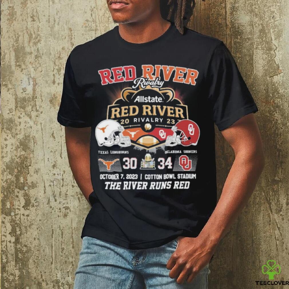 Red River Rivalry Allstate Red River Rivalry 2023 The River Runs Red Shirt Red River Rivalry Allstate Red River Rivalry 2023 The River Runs Red Shirt