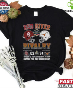 Red River Rivalry Texas 34 3 Oklahoma Battle For The Golden Hat Shirt