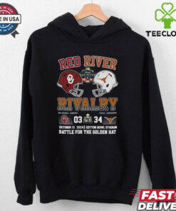 Red River Rivalry Texas 34 3 Oklahoma Battle For The Golden Hat Shirt