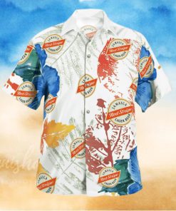 Red Stripe Beer Hawaiian Shirt Summer Gift