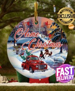 Red Truck All Hearts Come Home For Christmas Horses And Cardinals Decorations Christmas Ornament