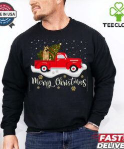 Red Truck Merry Christmas Tree German Shepherd Christmas German Shepherd T Shirt