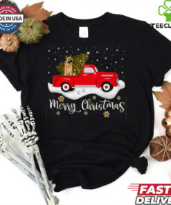 Red Truck Merry Christmas Tree German Shepherd Christmas German Shepherd T Shirt