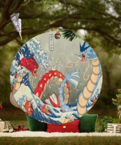 Red Vs Blue Gyarados Pokemon The Great Wave Japan Perfect Gift For Holiday Ornament