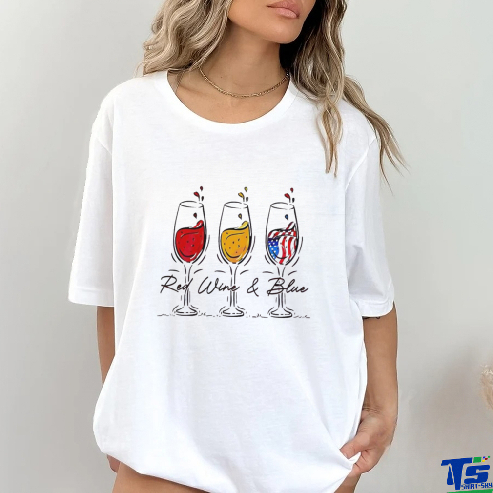 Red Wine And Blue Drinking America Shirt Red Wine And Blue Drinking America Shirt