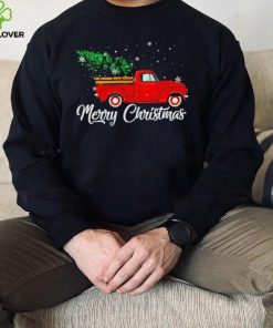 Red truck pick up Christmas tree shirt