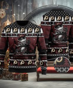 Redskins Jack Skellington Halloween Knitted Ugly Christmas Sweater