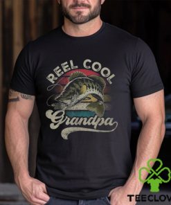 Reel Cool Grandpa Fishing Vintage Retro Father's Day Dad Men's T shirt