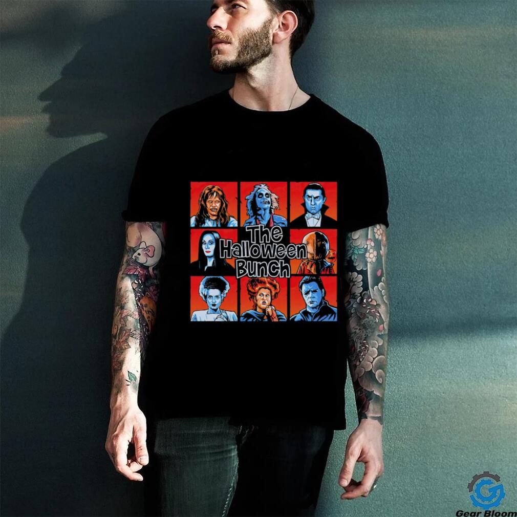 Regan MacNeil Beetlejuice Dracula Morticia Addams Samhain Bride of Frankenstein Winifred Sanderson and Michael Myers X The Brady Bunch shirt Regan MacNeil Beetlejuice Dracula Morticia Addams Samhain Bride of Frankenstein Winifred Sanderson and Michael Myers X The Brady Bunch shirt