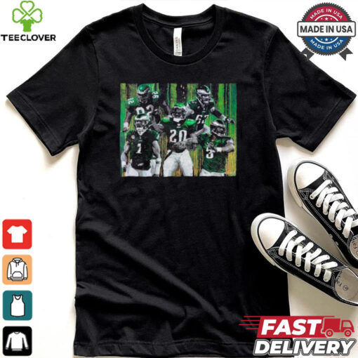 Reggie White, Jason Kelce, Jalen Hurts, Brian Dawkins, and Donovan McNabb Fly Eagles Fly Shirt