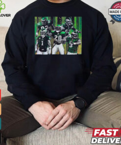 Reggie White, Jason Kelce, Jalen Hurts, Brian Dawkins, and Donovan McNabb Fly Eagles Fly Shirt