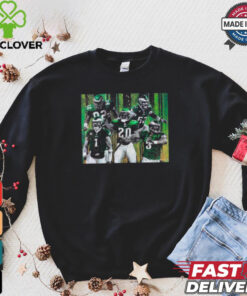 Reggie White, Jason Kelce, Jalen Hurts, Brian Dawkins, and Donovan McNabb Fly Eagles Fly Shirt