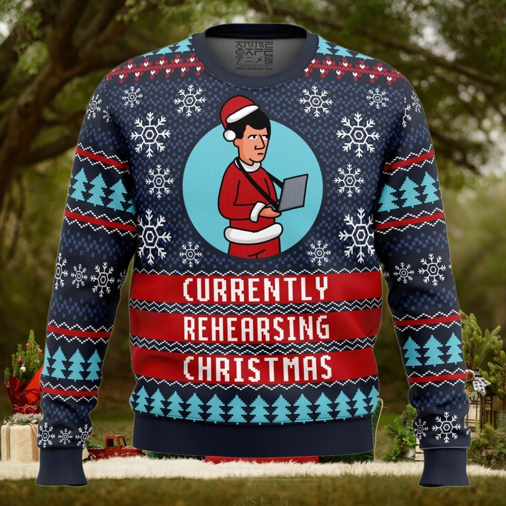 Rehearsing Christmas Pop Culture Ugly Christmas Sweater Rehearsing Christmas Pop Culture Ugly Christmas Sweater