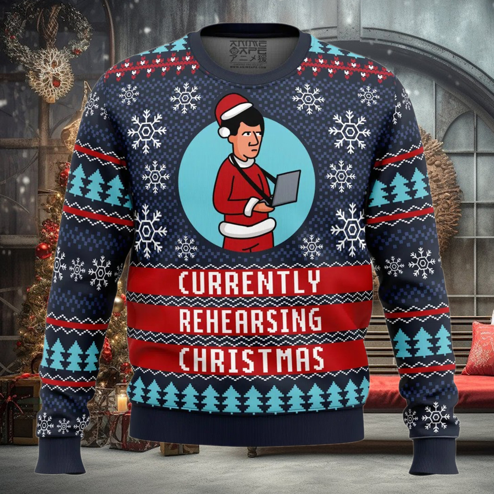 Rehearsing Christmas Pop Culture Ugly Christmas Sweater Rehearsing Christmas Pop Culture Ugly Christmas Sweater