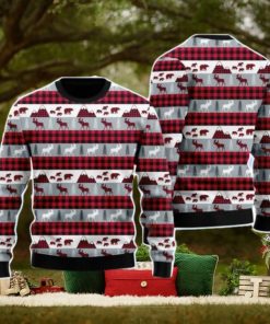 Reindeer And Beer On Buffalo Plaid Pattern Christmas Unisex Ugly Sweater