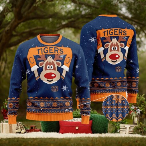 Reindeer Auburn Tigers Christmas 3D Printed Ugly Christmas Sweater