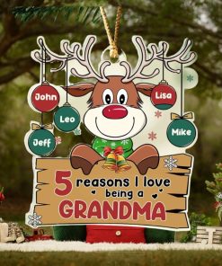 Reindeer Family Balls, Personalized Ornament