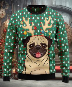 Reindeer Pug Ugly Christmas Sweater Thankgiving Gift Men Women