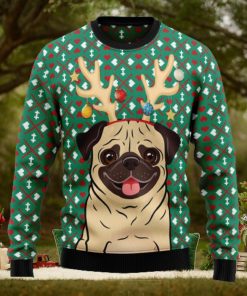 Reindeer Pug Ugly Christmas Sweater Thankgiving Gift Men Women