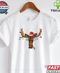 Reindeer Santa hat moose Christmas ball 2024 shirt