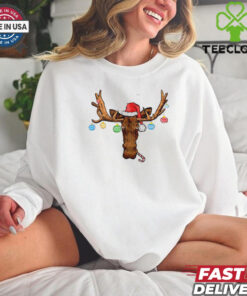 Reindeer Santa hat moose Christmas ball 2024 shirt