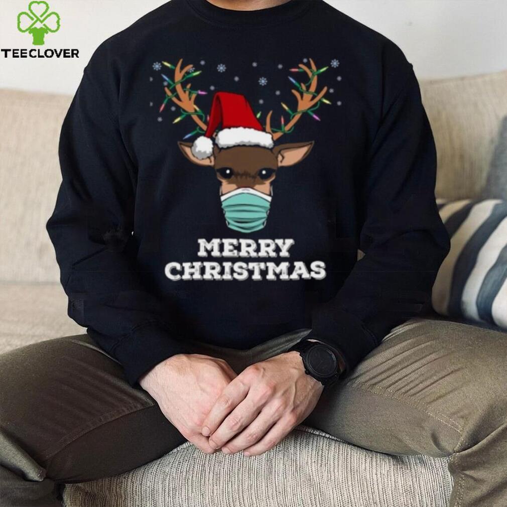 Reindeer face mask quarantine Merry Christmas t shirt Reindeer face mask quarantine Merry Christmas t shirt
