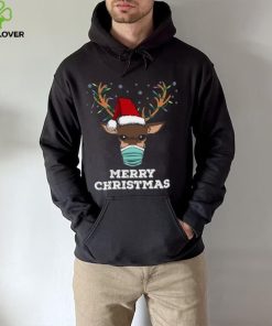 Reindeer face mask quarantine Merry Christmas t shirt