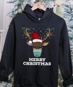 Reindeer face mask quarantine Merry Christmas t shirt