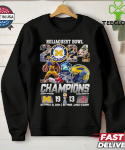 Reliaquest Bowl 2024 Champions Michigan Wolverines score mascot shirt