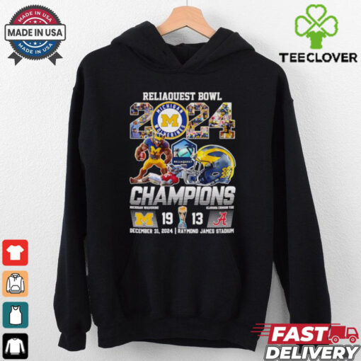 Reliaquest Bowl 2024 Champions Michigan Wolverines score mascot shirt