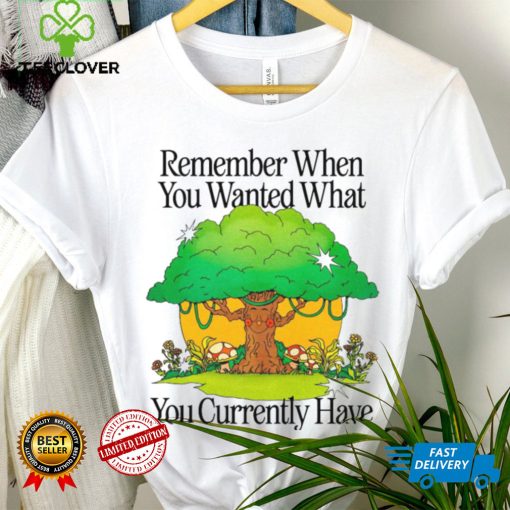 Remember when you wanted what you currently have tree t shirt