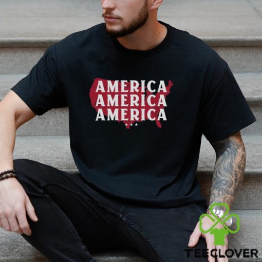 Repeating America Unisex Tee Christian Patriotic Religious Pro Trump Republican 2021 2024 Election T Shirt