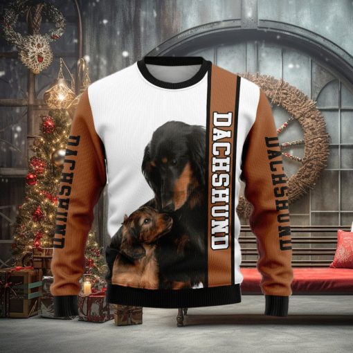 Rescued Dachshund Ugly Christmas Sweater Gift Men Women