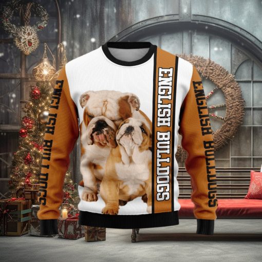 Rescued English Bulldog Ugly Christmas Sweater Gift Men Women