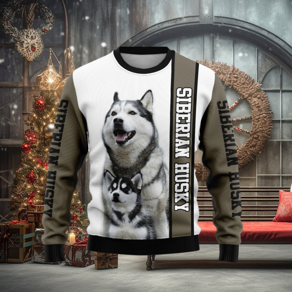 Rescued Siberian Husky Dog Lover Ugly Christmas Sweater Rescued Siberian Husky Dog Lover Ugly Christmas Sweater