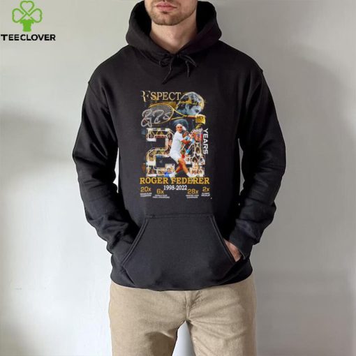 Respect Roger Federer 24 years 1998 2022 signature The Legend shirt