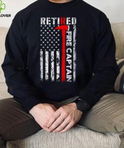 Retired Firefighter Fire Captain Retirement UAS flag Gifts Long Sleeve T Shirt