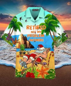 Retired Santa July Festive Hawaiian Shirt