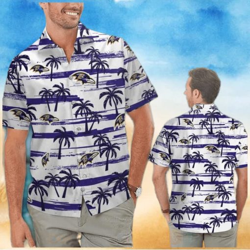 Retro Aloha NFL Baltimore Ravens Hawaiian Shirt Summer Gift For Friend