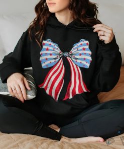 Retro American Flag Coquette Bow Patriotic 4Th Of July Women Women T shirt