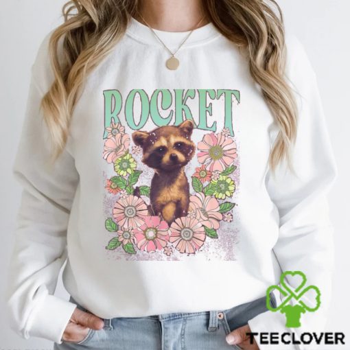 Retro Baby Rocket Raccoon Floral Shirt Guardians of the Galaxy Volume 3