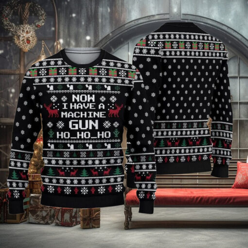 Retro Christmas Die Hard Ugly Sweater, I Have A Machine Gun Ho Ho Ho Sweater