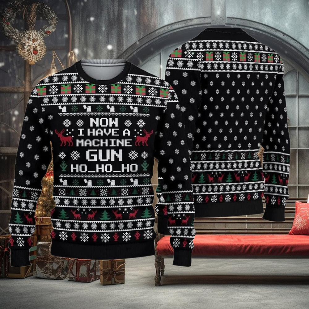 Retro Christmas Die Hard Ugly Sweater, I Have A Machine Gun Ho Ho Ho Sweater Retro Christmas Die Hard Ugly Sweater, I Have A Machine Gun Ho Ho Ho Sweater