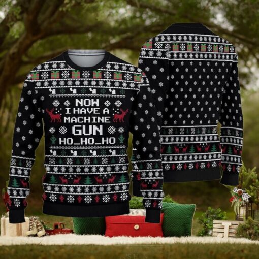Retro Christmas Die Hard Ugly Sweater, I Have A Machine Gun Ho Ho Ho Sweater