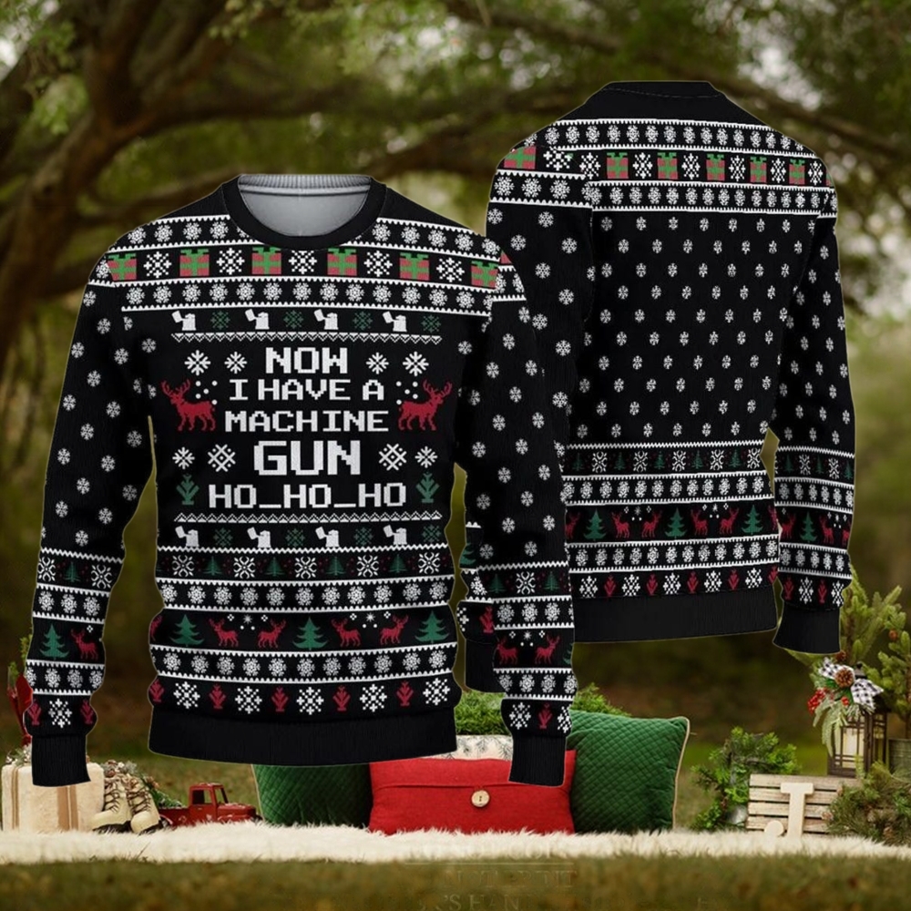 Retro Christmas Die Hard Ugly Sweater, I Have A Machine Gun Ho Ho Ho Sweater Retro Christmas Die Hard Ugly Sweater, I Have A Machine Gun Ho Ho Ho Sweater