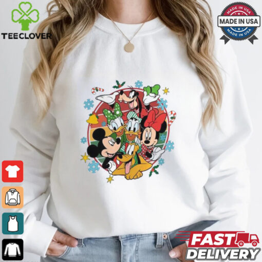 Retro Disneyland Mickey And Friends Christmas Shirt