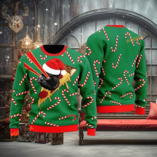 Retro Drax Pizza Cat Ugly Christmas Sweater, Cute Ugly Christmas Sweater