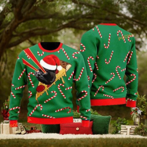 Retro Drax Pizza Cat Ugly Christmas Sweater, Cute Ugly Christmas Sweater