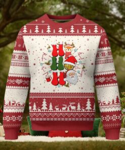 Retro Groovy Christmas Ho Ho Ho Reindeer Disco Ball Santa Xmas Ugly Christmas Sweater