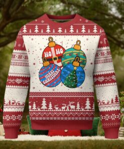 Retro Groovy Merry Christmas Ornament Ho Ho Ho Ugly Christmas Sweater